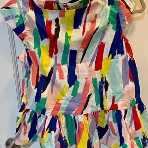 Kate Spade Girls Multicolor‎ Brushstroke peplum top Xl(14/16)